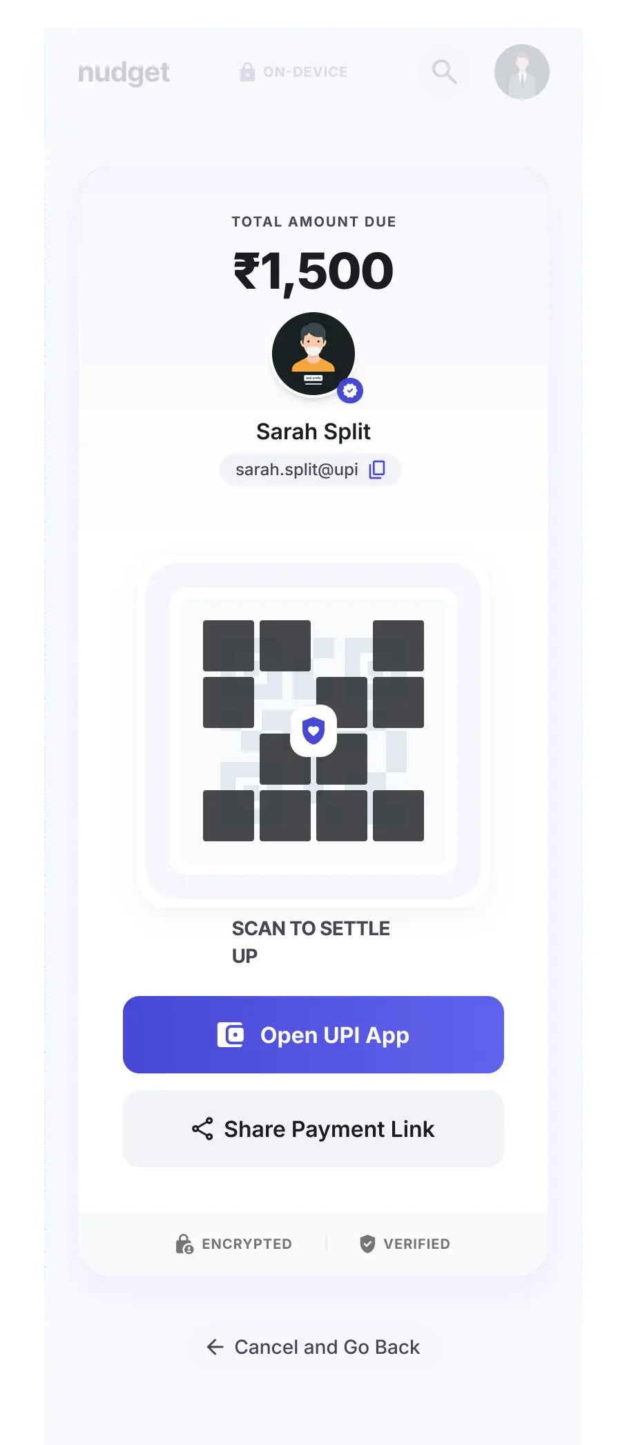 UPI Settlement QR